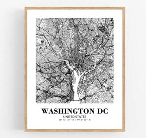 Washington DC Abstract Map Art Print Poster