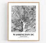 Washington DC Abstract Map Art Print Poster