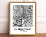 Washington DC Abstract Map Art Print Poster