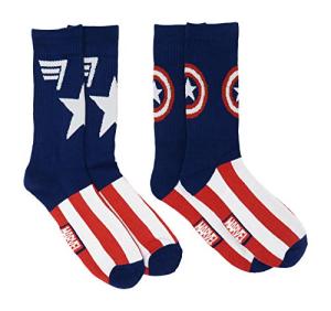 Captain America Marvel Comics Men's Athletic Socks 2-Pack