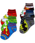 Justice League Boys' 6-Pack Socks, Size 4-6