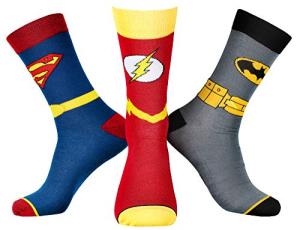 DC Comics Superhero Socks 3 Pack - Batman, Superman, Flash