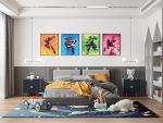 Superhero Poster Prints Set of 4 for Kids