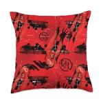 Daredevil Comic Art City Swing Throw Pillow