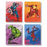 Superheroes Watercolor Wall Art Set of 4