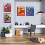 Superheroes Watercolor Wall Art Set of 4