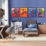 Superheroes Watercolor Wall Art Set of 4