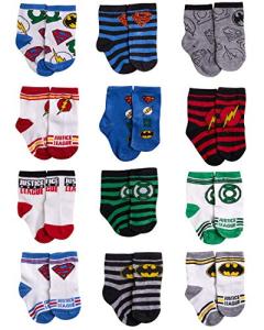 DC Comics Baby Socks 12 Pack - Superheroes Set