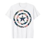 Captain America Floral Icon Graphic Tee