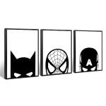 Spiderman Black and White Canvas Wall Art
