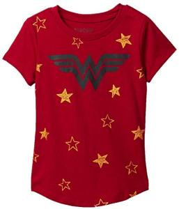 Wonder Woman Logo Girls T-Shirt - Dark Red