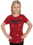 Wonder Woman Logo Girls T-Shirt - Dark Red