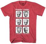 Groot Feelings Today I Feel T-Shirt, Red