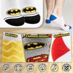 DC Comics No Show Socks for Men - Pack of 5
