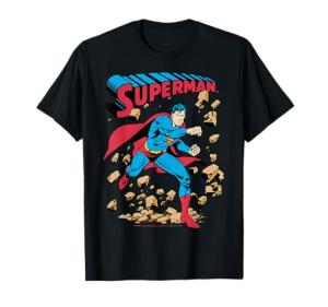 Superman Smash Rocks Vintage Poster T-Shirt