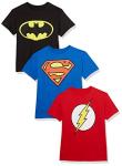 Batman, Superman, Flash Kids 3-Pack T-Shirt Set