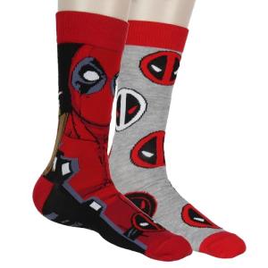 Deadpool Character Face & Logo Crew Socks 2-Pack