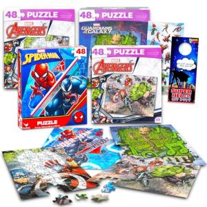 Marvel Heroes Puzzle Set: 4 Avengers & Spiderman