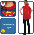 Supergirl Costume T-Shirt with Cape for Adults