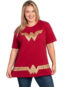 Wonder Woman Logo Plus Size T-Shirt (Dark Red)