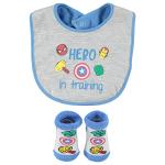 Superhero Baby Bib and Booties Gift Set
