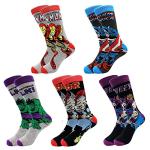 Superhero Cartoon Patterned Dress Socks - 5 Pack