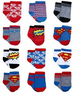 DC Comics 12 Pack Baby Socks - Superheroes!