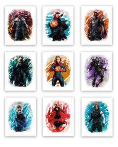 Avengers Watercolor Art Prints Set for Kids