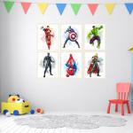 Superhero Watercolor Poster Set - 6 Prints
