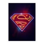 Superman Neon Metal Poster - DC Comics Art