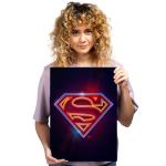 Superman Neon Metal Poster - DC Comics Art