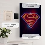 Superman Neon Metal Poster - DC Comics Art