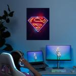 Superman Neon Metal Poster - DC Comics Art