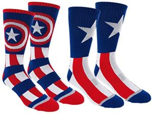 Captain America Athletic Crew Socks - 2 Pairs