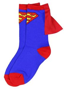 Superman Blue Red Caped Crew Socks for Kids