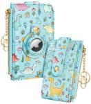 Dinosaur AirTag Minimalist Leather Wallet for Women