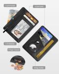 Slim AirTag Wallet for Women - RFID Blocking Leather