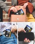 Slim AirTag Wallet for Women - RFID Blocking Leather