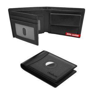 AirTag-Compatible RFID Blocking Leather Wallet for Men