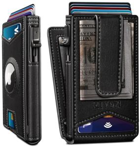 Miyozi Slim RFID Airtag Wallet with Money Clip