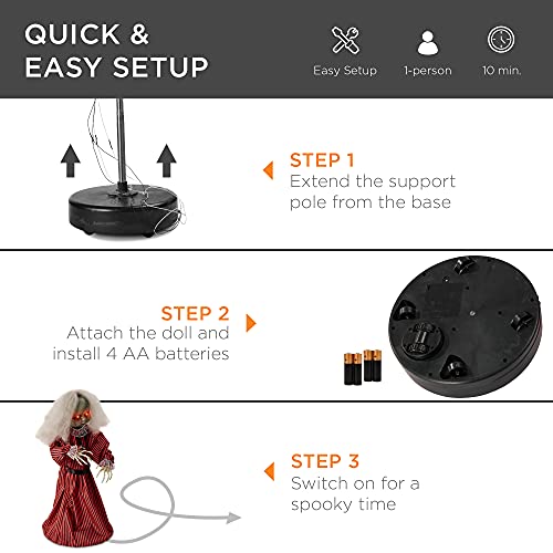 Creepy Doll Halloween Decoration with LED Eyes