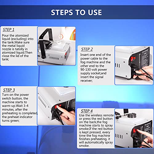 1500 Watt Fog Machine with LED Lights & Remote
