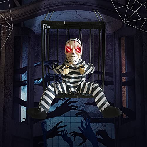 Motion Sensor Light Up Talking Skeleton Cage
