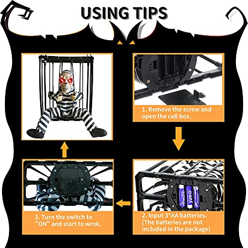 Motion Sensor Light Up Talking Skeleton Cage