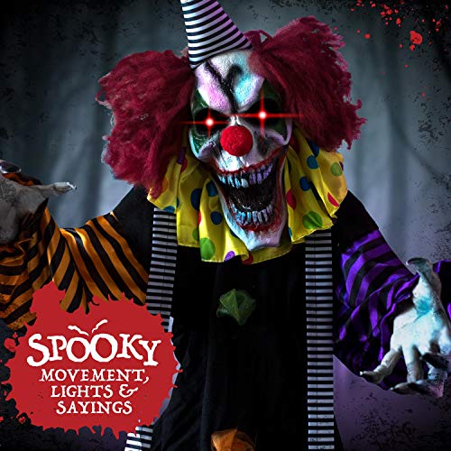 5ft 9in Animatronic Evil Clown Halloween Decoration