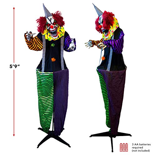 5ft 9in Animatronic Evil Clown Halloween Decoration