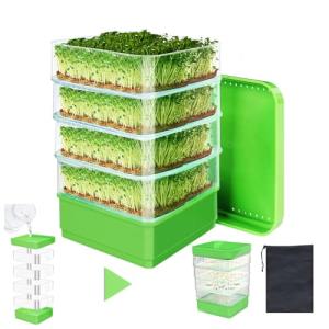 4-Tier Stackable Seed Sprouting Kit with Drainage
