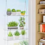Lifewit Adjustable 2-Tier Acrylic Plant Shelves
