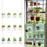 Adjustable 3-Tier Acrylic Window Plant Shelves