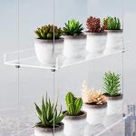 Adjustable 3-Tier Acrylic Window Plant Shelves